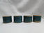 Walt Glass Pottery Teal: Set of Four Napkin Rings, Pierced, All Over Teal