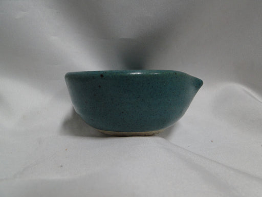 Walt Glass Pottery Teal: Heart Shaped Bowl, 2 1/2" Tall, All Over Teal, 3 3/4"