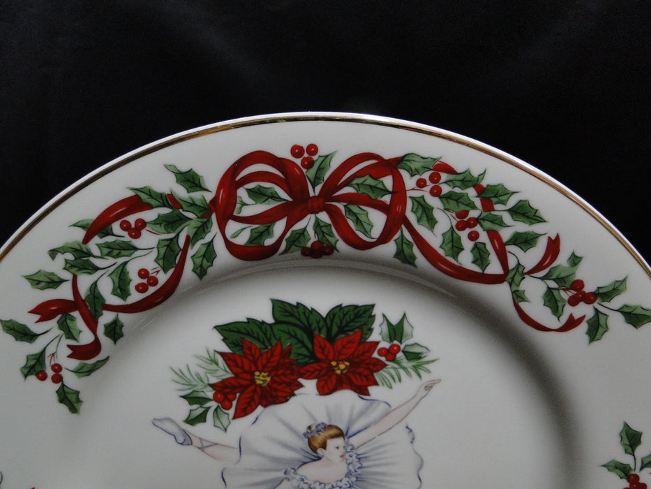 Centurion Ribbon Holly, Red Ribbon: "12 Ladies Dancing" Salad Plate, 7 1/2"