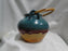 Walt Glass Pottery Texas Sunset: Teapot & Lid, Bamboo Handle, 7 1/2" Tall