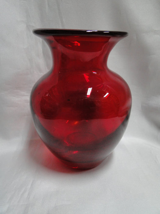 All Over Red Glass: Flower Vase, 6 1/4" Tall  --  MG#262