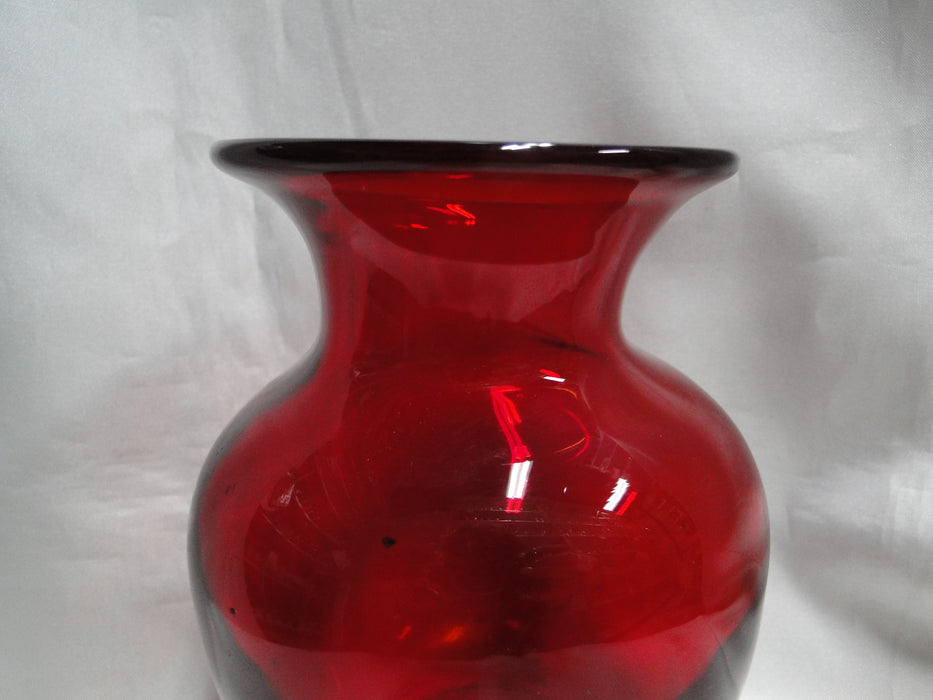 All Over Red Glass: Flower Vase, 6 1/4" Tall  --  MG#262