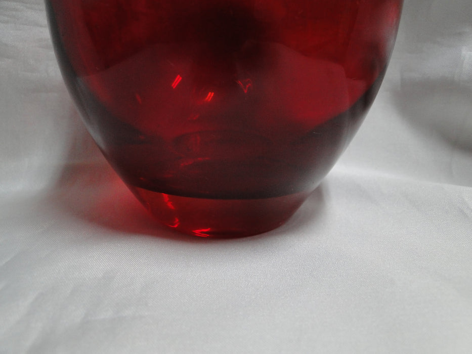 All Over Red Glass: Flower Vase, 6 1/4" Tall  --  MG#262