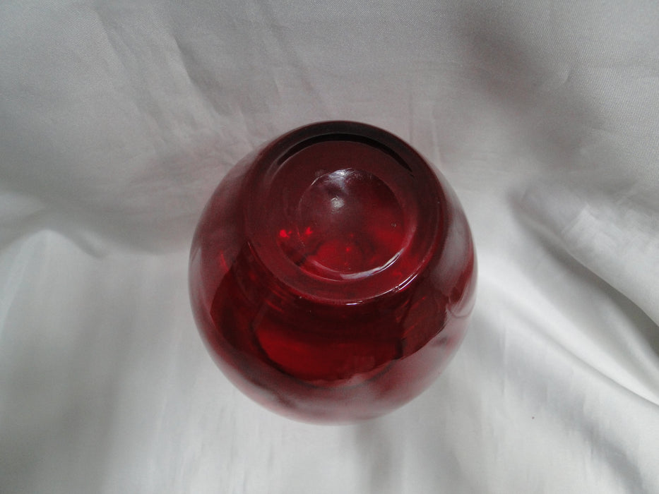 All Over Red Glass: Flower Vase, 6 1/4" Tall  --  MG#262