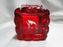 All Over Red Glass, Square Top: Flower Vase, 7" Tall  --  MG#263