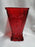 All Over Red Glass, Square Top: Flower Vase, 7" Tall  --  MG#263