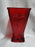 All Over Red Glass, Square Top: Flower Vase, 7" Tall  --  MG#263