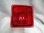 All Over Red Glass, Square Top: Flower Vase, 7" Tall  --  MG#263