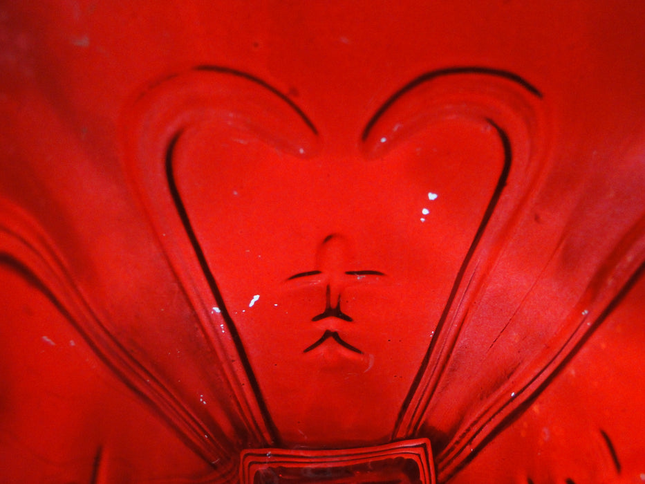 All Over Red Glass, Square Top: Flower Vase, 7" Tall  --  MG#263