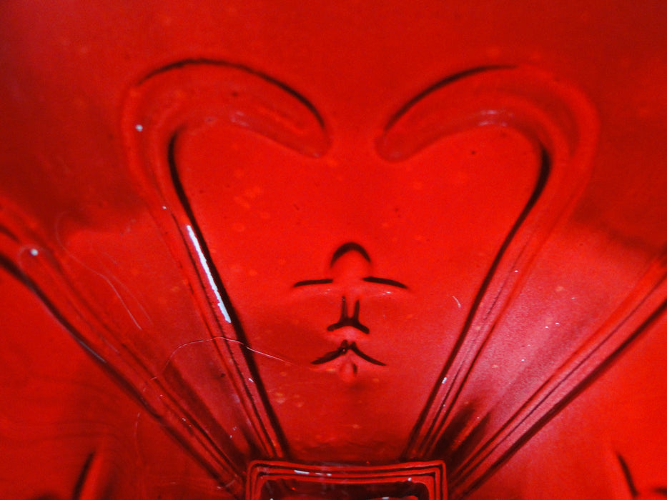 All Over Red Glass, Square Top: Flower Vase, 7" Tall  --  MG#263