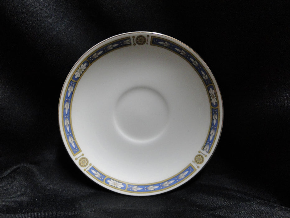 Grindley Monmouth, Blue Band w/ Leaves: Demitasse Cup & Saucer Set, 2 1/4"