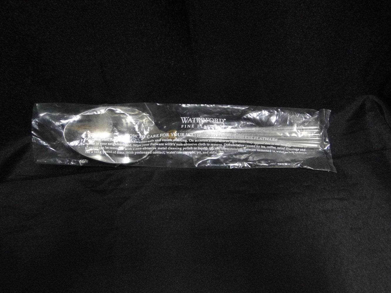 Waterford Carleton Gold, Stainless Steel: Oval Soup Spoon 7 1/8", Sticker, Pouch