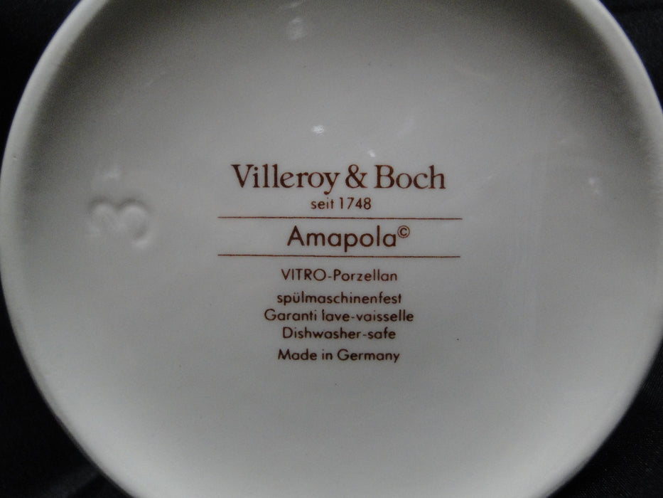 Villeroy & Boch Amapola, Orange & Purple Flowers: Sugar Bowl & Lid, 4 3/8"