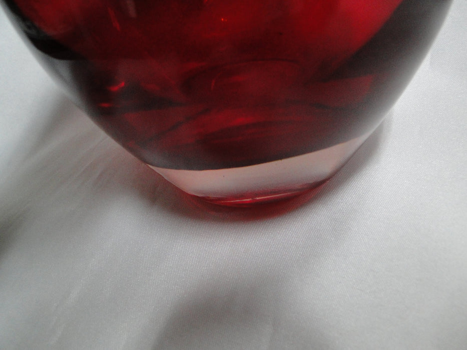 All Over Red Glass: Flower Vase, 6 1/4" Tall  --  MG#262