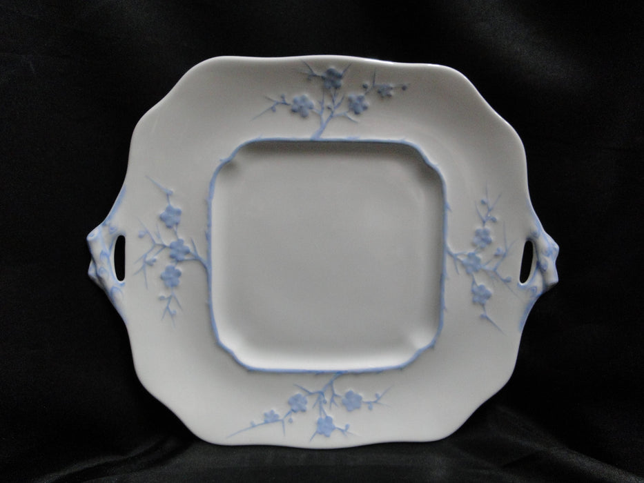Spode Geisha Light Blue, Blanche De Chine: Cake Plate w/ Handles, 11"