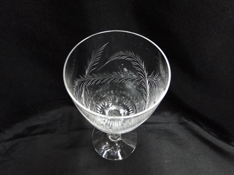 Tiffin Elegance Stem #17377, Cut Leaves: Water or Wine Goblet (s), 7 3/4"