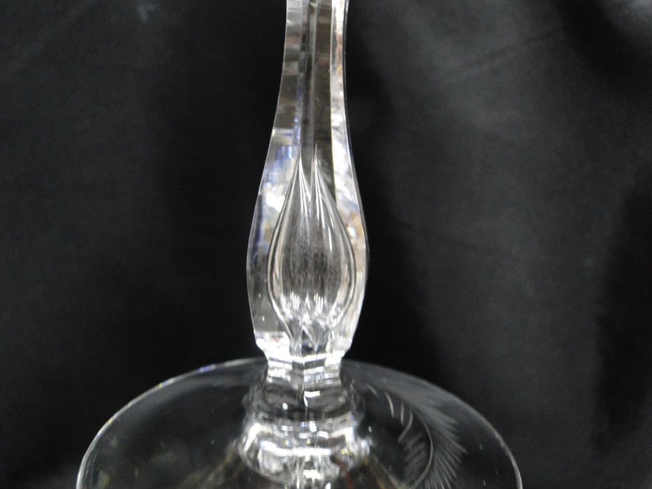 Tiffin Elegance Stem #17377, Cut Leaves: Water or Wine Goblet (s), 7 3/4"