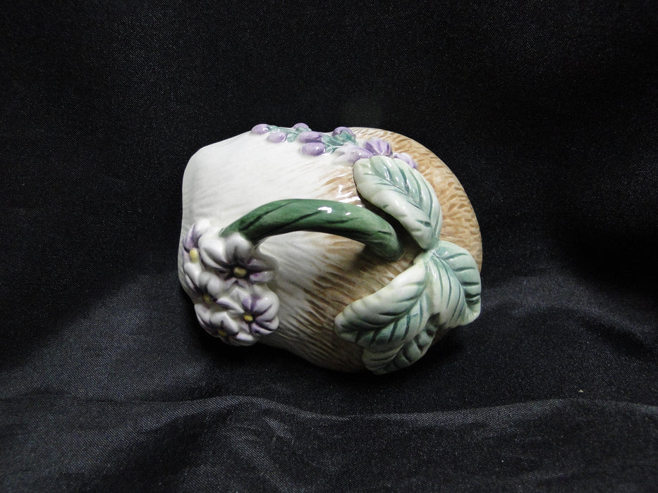 Fitz & Floyd Botanical Bunny: Rabbit Box & Lid, 7" x 4" x 4 1/4" Tall, Crazing