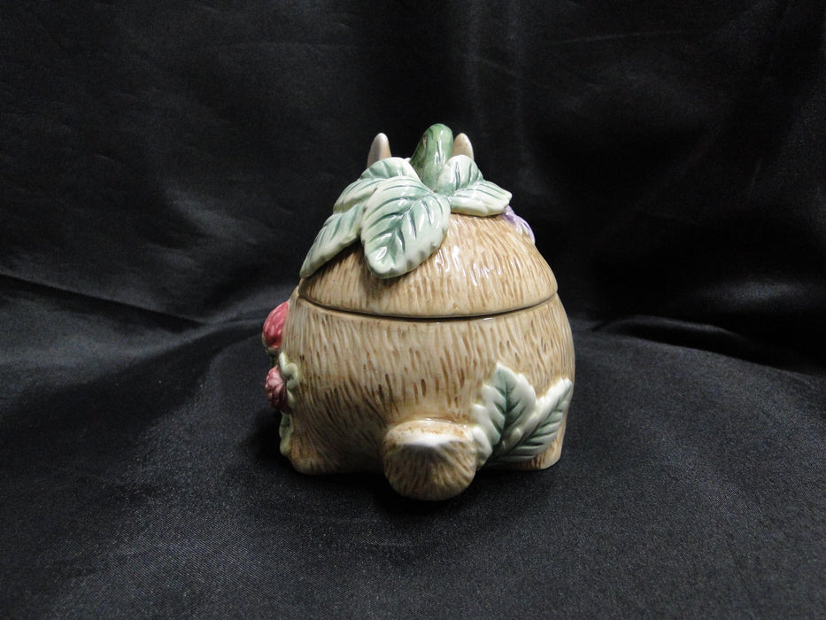 Fitz & Floyd Botanical Bunny: Rabbit Box & Lid, 7" x 4" x 4 1/4" Tall, Crazing