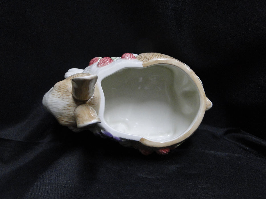 Fitz & Floyd Botanical Bunny: Rabbit Box & Lid, 7" x 4" x 4 1/4" Tall, Crazing