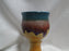 Walt Glass Pottery Texas Sunset: Water or Wine Goblet, 7" Tall, As Is