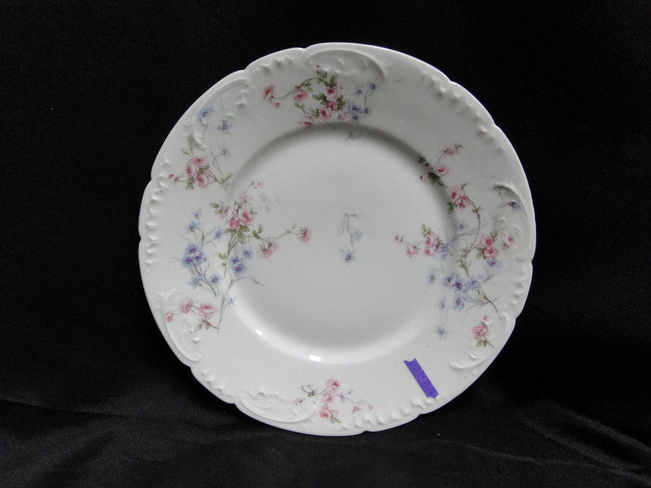 Haviland (Limoges) Schleiger 309, Pink & Blue Flowers: Salad Plate 8", As Is