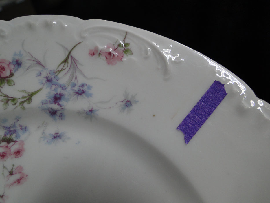 Haviland (Limoges) Schleiger 309, Pink & Blue Flowers: Salad Plate 8", As Is