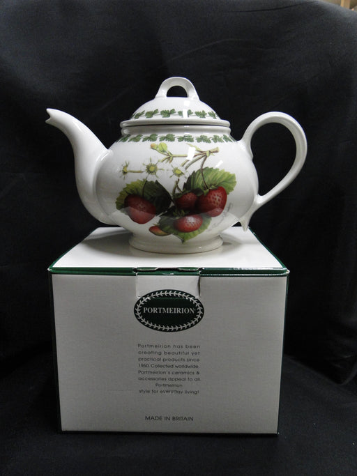 Portmeirion Strawberry Fair, White Flowers, Laurel: Tea Pot & Lid, 6 1/2", Box
