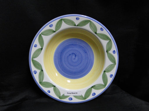 Willams Sonoma Marisol, Blue, Yellow, Green: Rim Soup Bowl (s), 9 3/8"