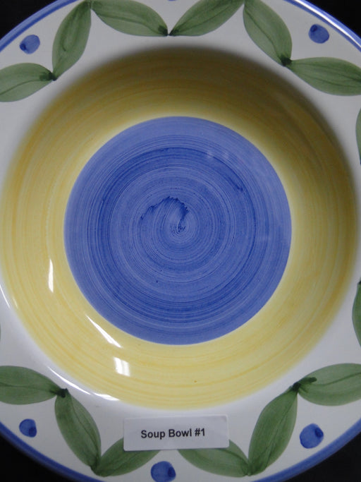 Willams Sonoma Marisol, Blue, Yellow, Green: Rim Soup Bowl (s), 9 3/8"