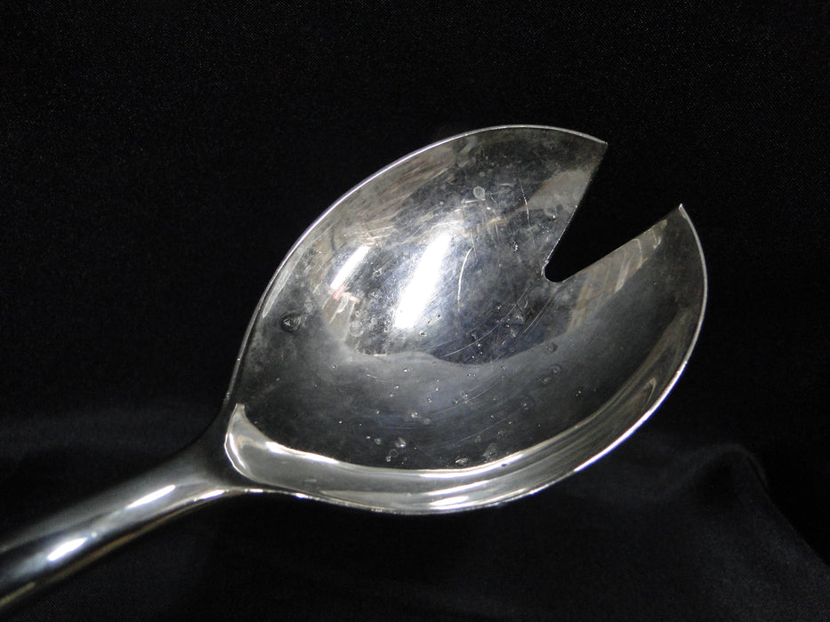 Silverplate Flatware w/ Christmas Tree Handle: Salad Serving Spoon & Fork, 11.5"