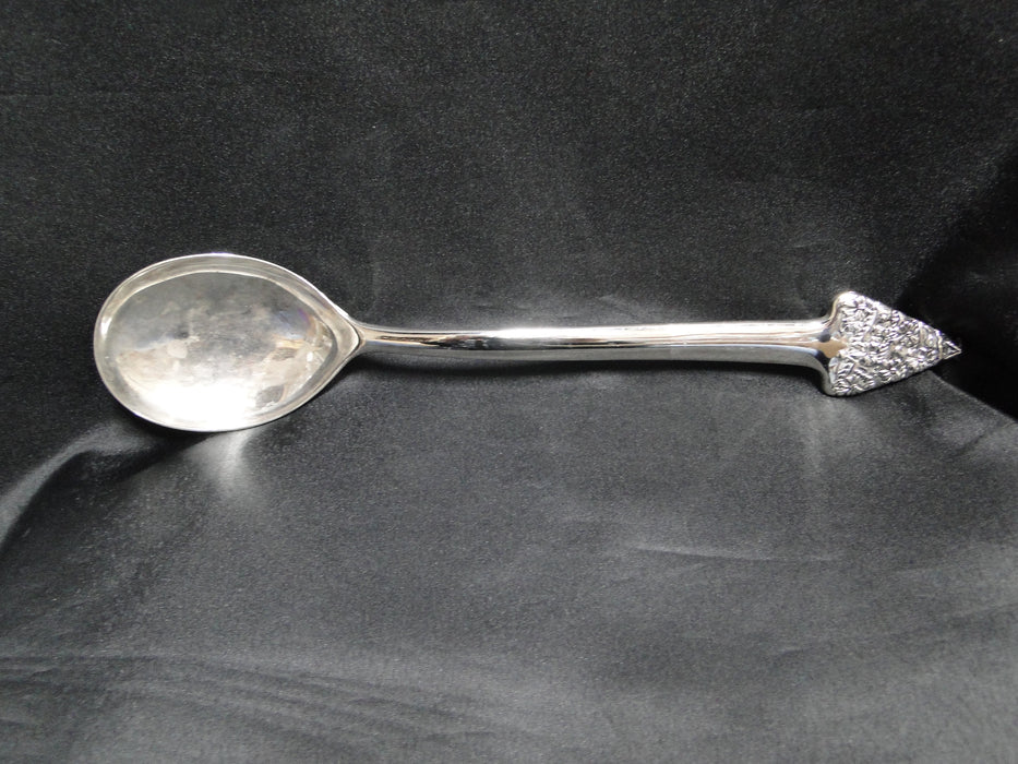 Silverplate Flatware w/ Christmas Tree Handle: Salad Serving Spoon & Fork, 11.5"