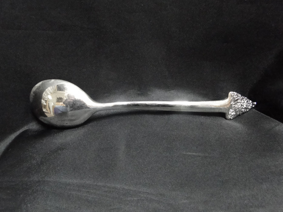 Silverplate Flatware w/ Christmas Tree Handle: Salad Serving Spoon & Fork, 11.5"