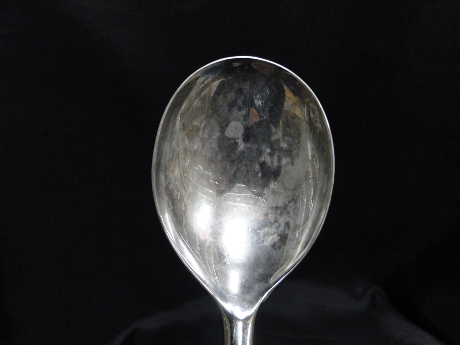 Silverplate Flatware w/ Christmas Tree Handle: Salad Serving Spoon & Fork, 11.5"