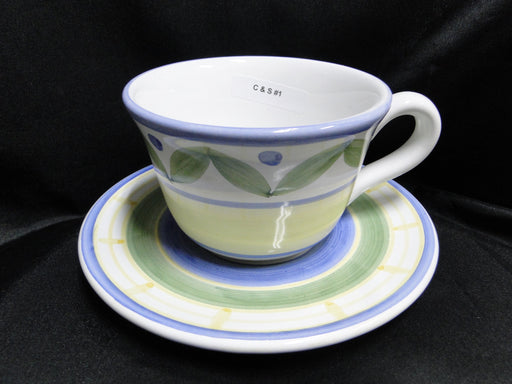 Willams Sonoma Marisol, Blue, Yellow, Green: Cup & Saucer Set (s), 3 1/8"