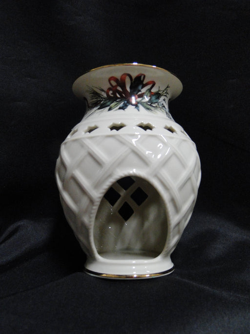 Lenox Winter Greetings, Holly, Red Ribbons: Fragrance Warmer, 5 5/8" Tall