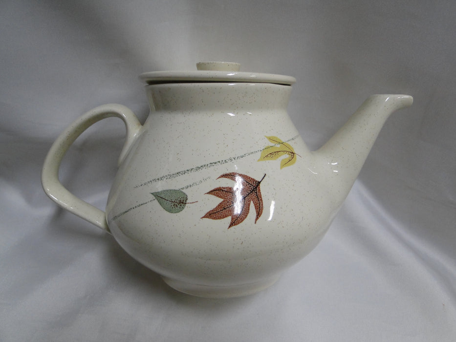 Franciscan Autumn, Fall Colored Leaves: Teapot w/ Lid, 5 7/8" Tall