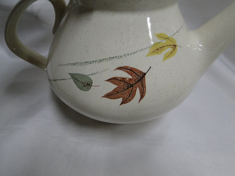 Franciscan Autumn, Fall Colored Leaves: Teapot w/ Lid, 5 7/8" Tall