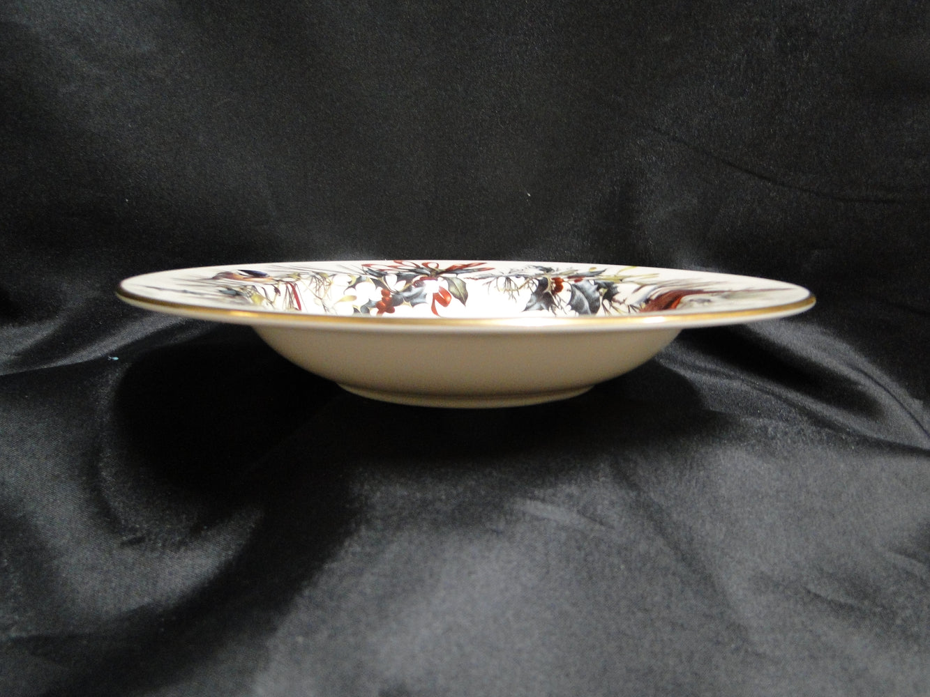 Lenox Winter Greetings, USA, Holly, Red Ribbons: Rim Soup Bowl (s), 8 1/8"