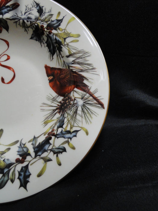 Lenox Winter Greetings, USA, Holly, Red Ribbons: Rim Soup Bowl (s), 8 1/8"