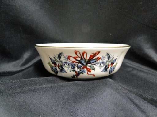 Lenox Winter Greetings, USA, Holly, Red Ribbons: All Purpose Cereal Bowl, 6 1/8"