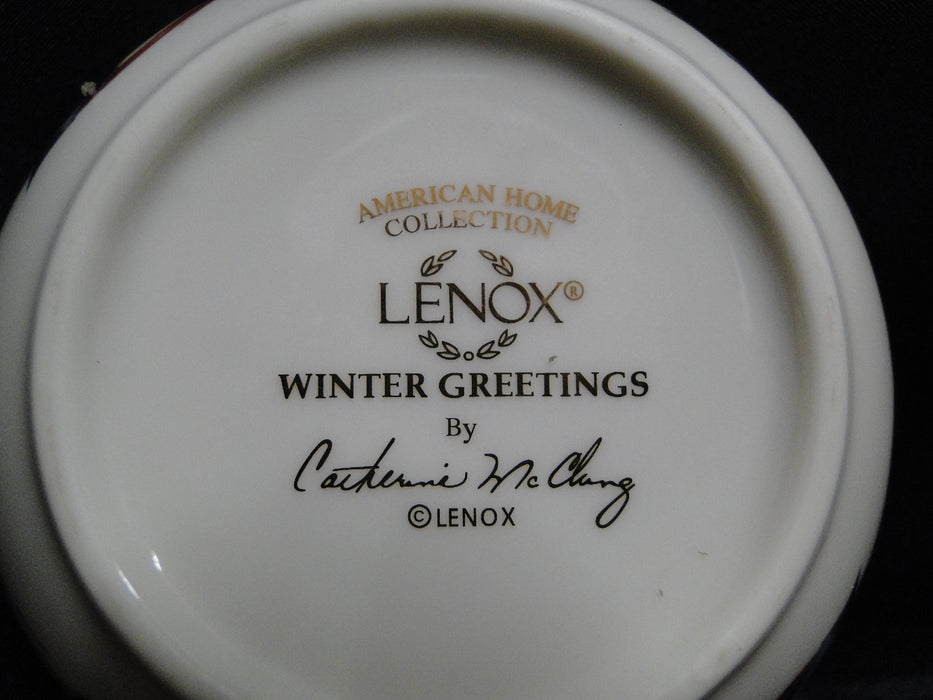 Lenox Winter Greetings, Holly, Red Ribbons: Round Dipping Bowl (s), 4 1/4"
