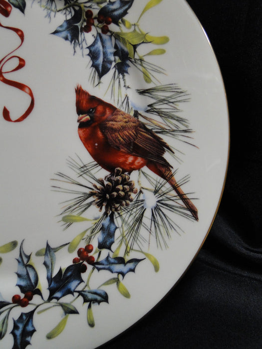 Lenox Winter Greetings, USA, Birds, Red Ribbons: Dinner Plate (s), 10 3/4"