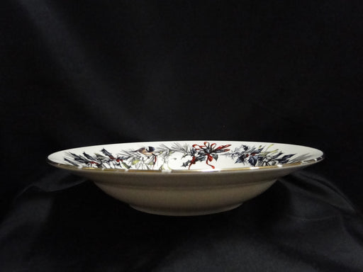 Lenox Winter Greetings, USA, Birds, Red Ribbons: Pasta Bowl, 10 1/2", As Is