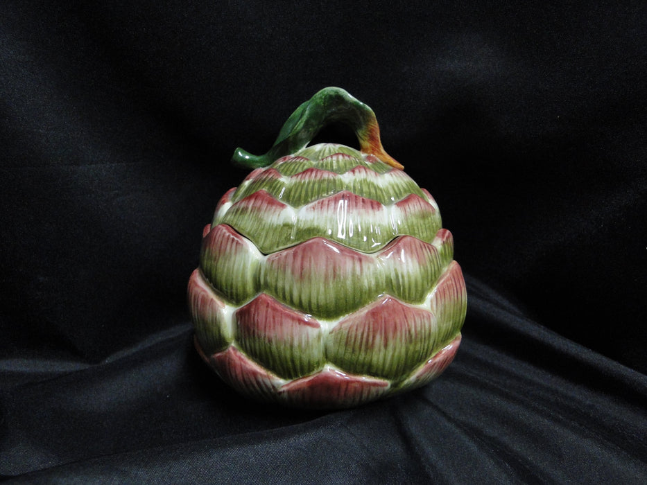 Fitz & Floyd French Market: Artichoke Candy Dish & Lid, 5 1/2" Tall