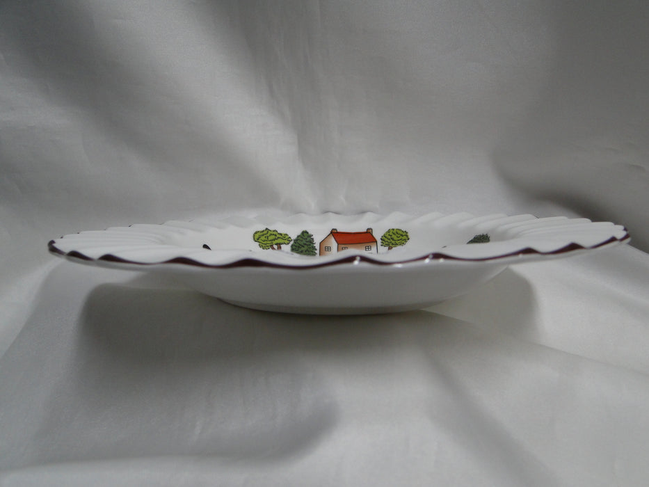 Crown Staffordshire Hunting Scene: Hunters: Fluted Bowl (s) w/ Rim, 8 3/4"