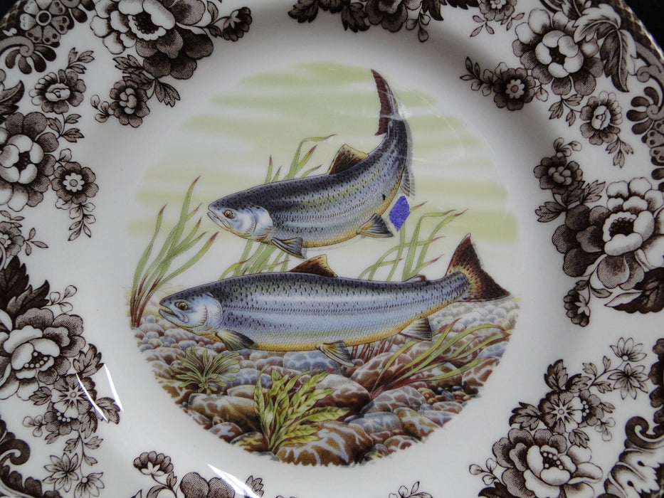 Spode Woodland King Salmon Fish: Dinner Plate, 10 1/2", Flaw