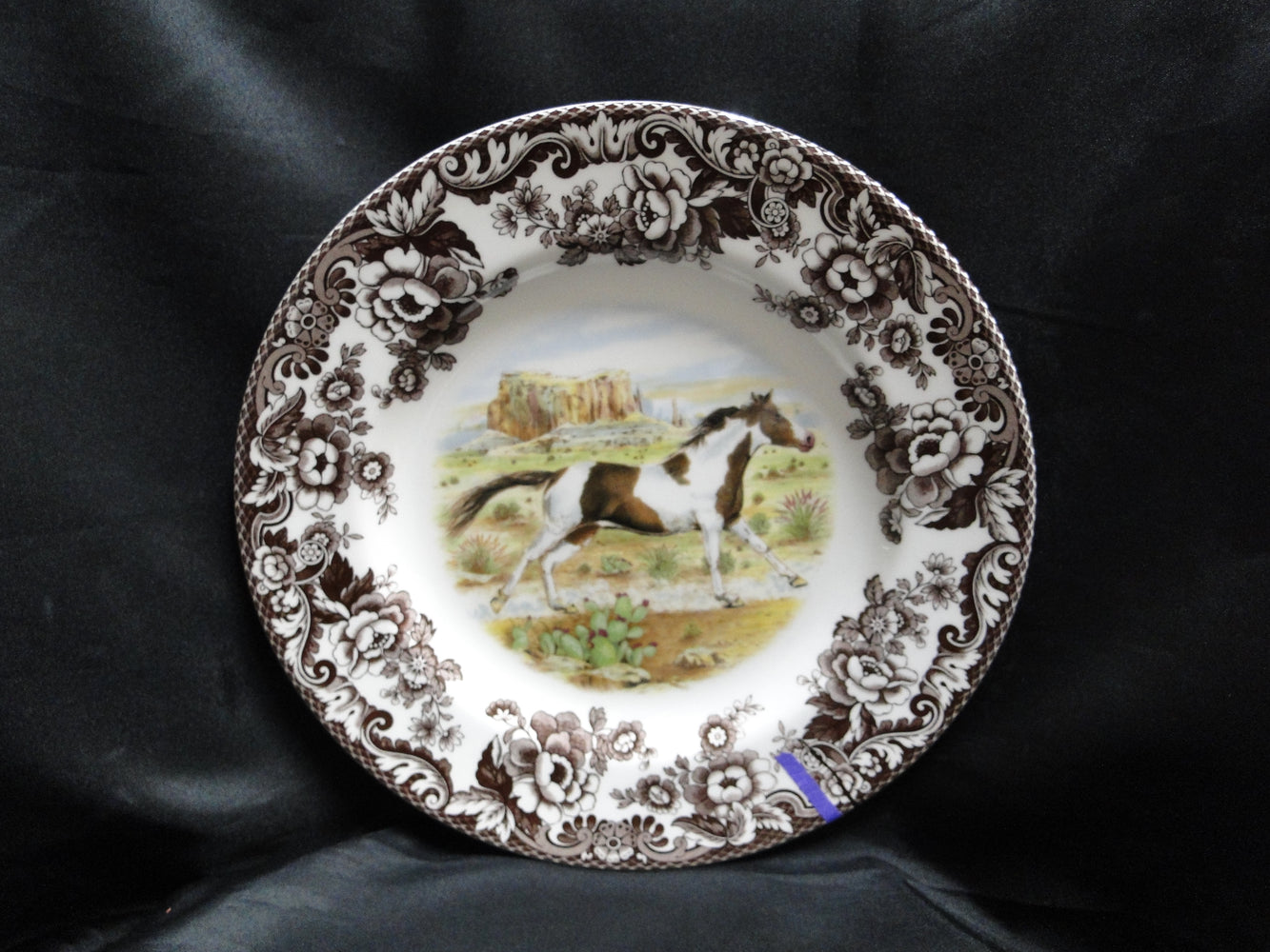 Spode Woodland Horses Paint, England: Dinner Plate, 10 1/2", Flaw