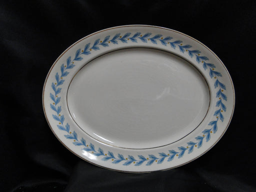Johnson Brothers Bermuda, Pareek, Blue Leaves: Serving Platter, 12 3/8", As Is