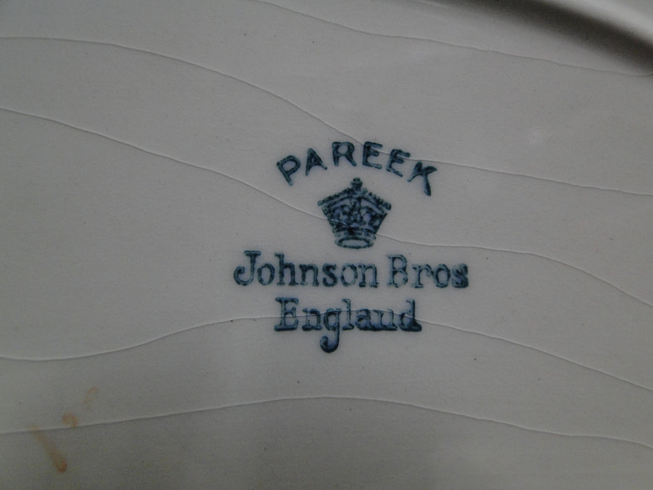 Johnson Brothers Bermuda, Pareek, Blue Leaves: Serving Platter, 12 3/8", As Is